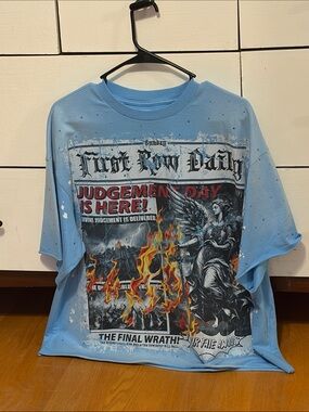 Light Blue 'Judgement Day' Graphic Short-Sleeve Tee